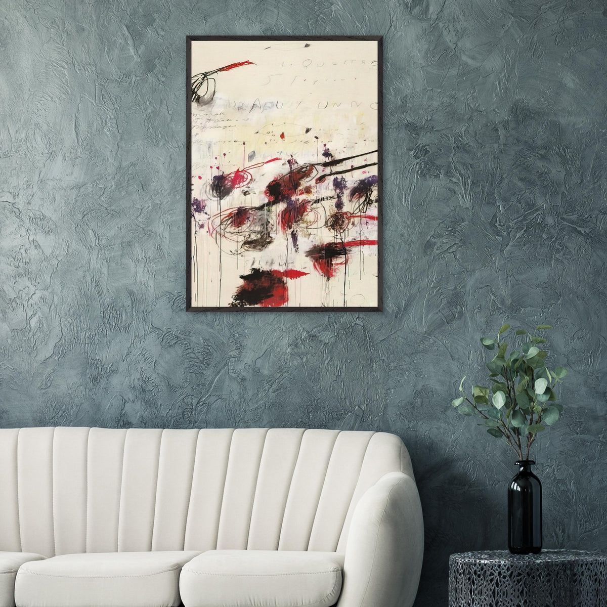 Quattro Stagioni: Autunno by Cy Twombly, framed art print, sweeping brushstrokes, spontaneous scribbles