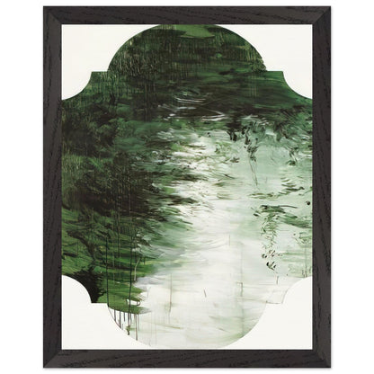 Untitled (A Painting in Nine Parts), Part V by Cy Twombly, framed art print, deep forest green, olive, 40x50 cm (16x20 in), black frame