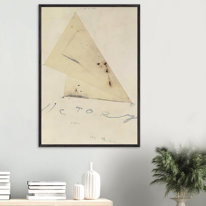 Victory by Cy Twombly, framed art print, overlapping triangular forms, fine graphite lines