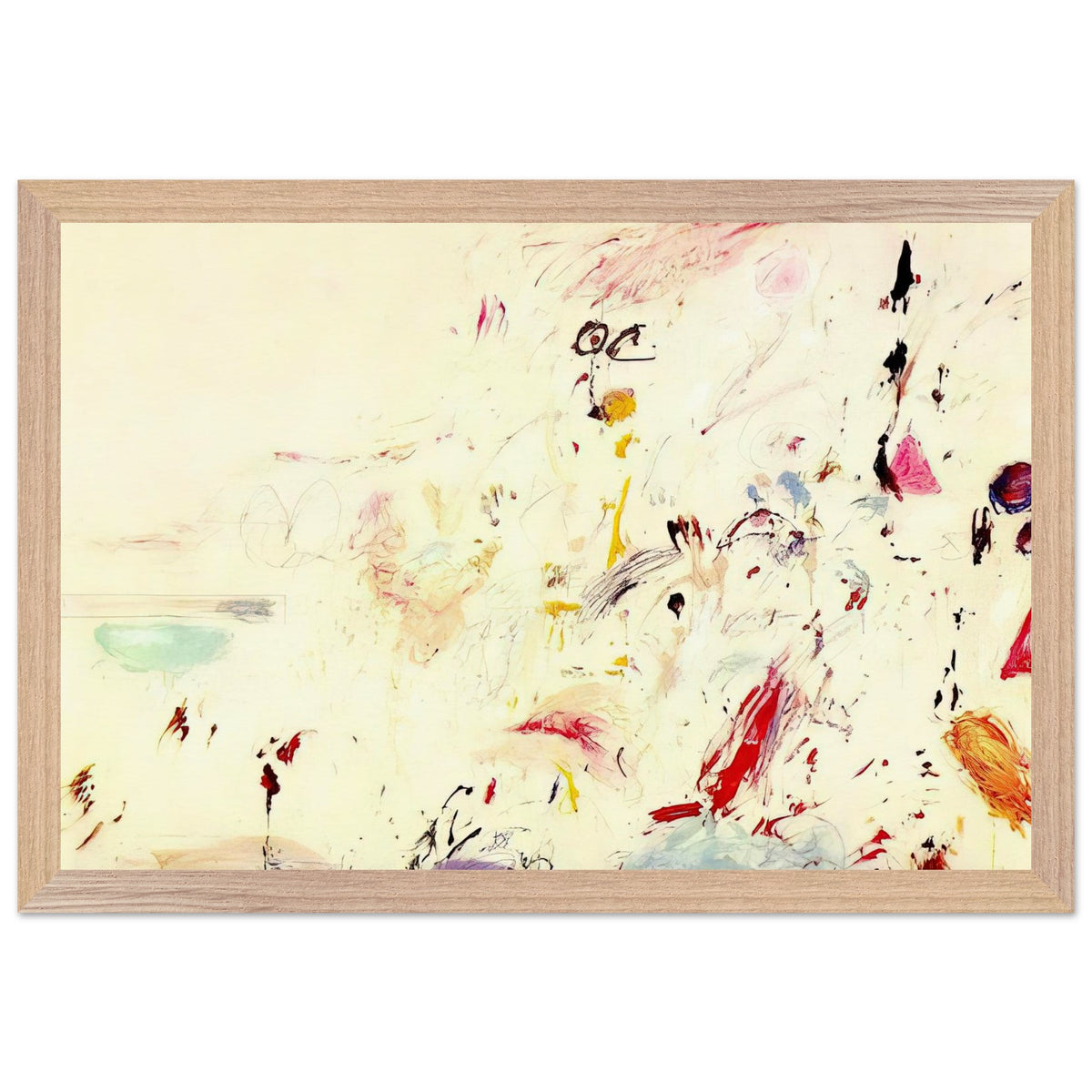 Bay of Naples by Cy Twombly framed art print, 60 × 90 cm / 24 × 36 in, wood frame: Inspired by the atmosphere and light of the Bay of Naples in Italy, this distinctive composition combines….