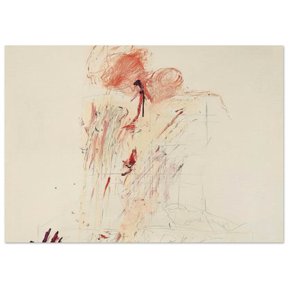 Death of Pompey (Rome) by Cy Twombly poster, 30 × 40 cm / 12 × 16 in: This dramatic composition features expressive red and reddish-orange marks across a pale background….