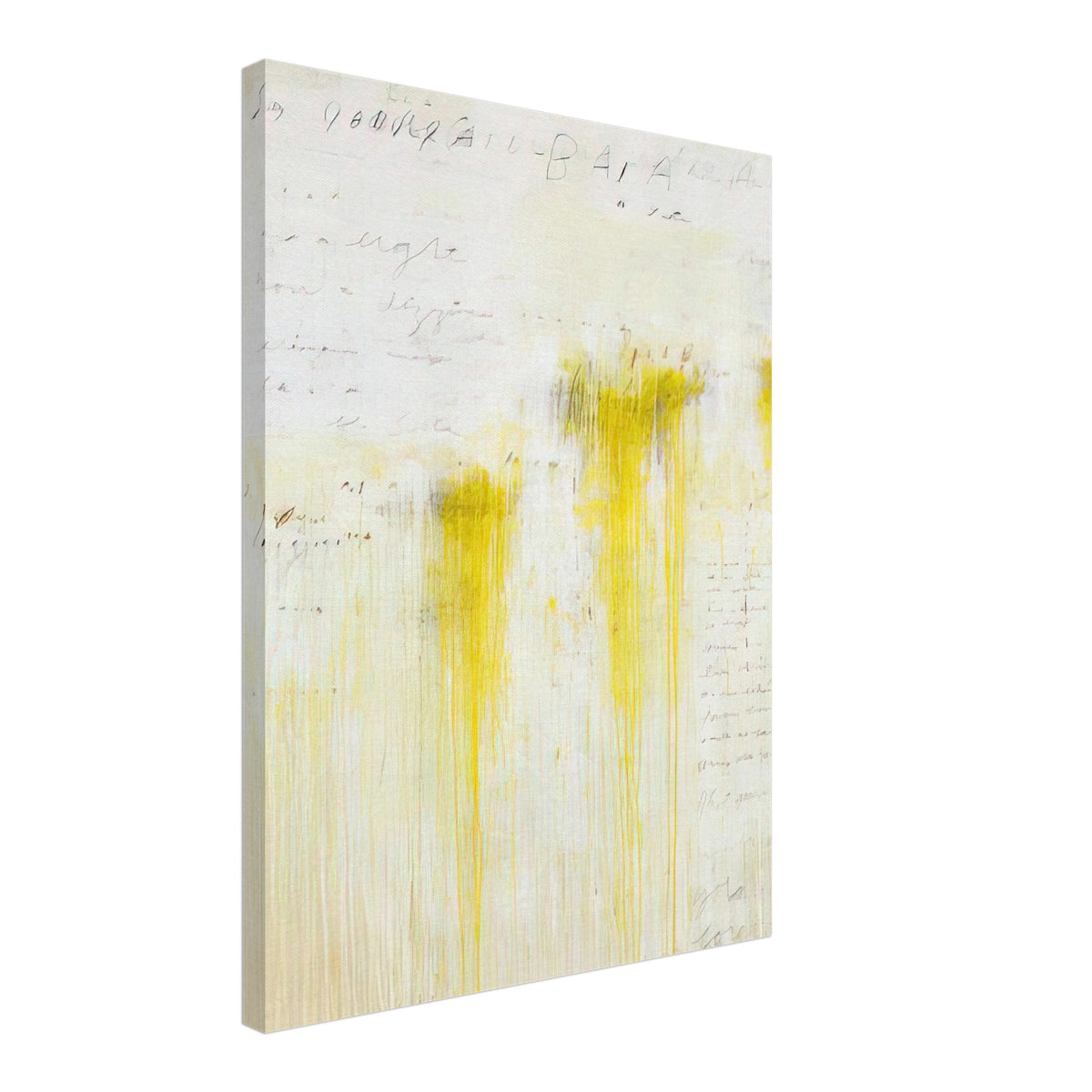 Quattro Stagioni II. Estate by Cy Twombly, canvas print, luminous yellow pigments, subtle orange accents, 60x75 cm (24x30 in)