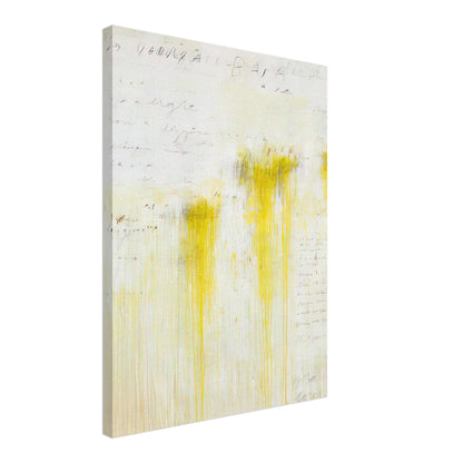 Quattro Stagioni II. Estate by Cy Twombly, canvas print, luminous yellow pigments, subtle orange accents, 60x75 cm (24x30 in)