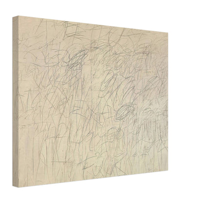 Academy by Cy Twombly canvas print, 60 × 90 cm / 24 × 36 in: an intricate network of delicate graphite lines, overlapping scribbles, looping gestures….