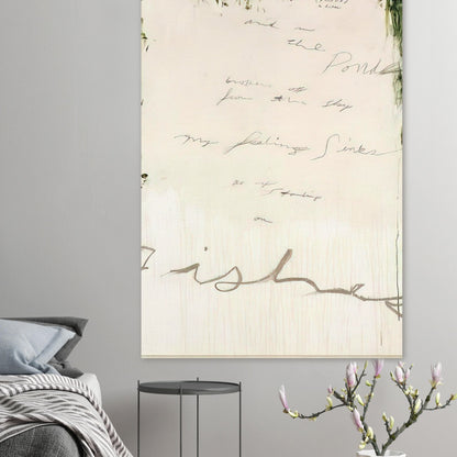 Untitled (A Painting in Nine Parts), Part I by Cy Twombly, poster, pale, almost white surface