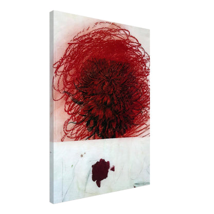 Pan II by Cy Twombly, canvas print, intense mass of red and crimson marks surrounded by intricate dark, 70x100 cm (28x40 in)