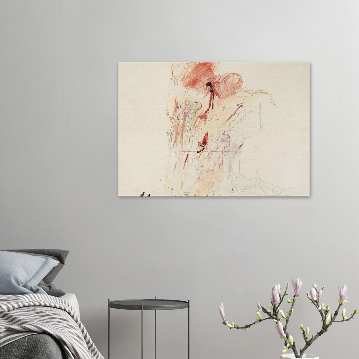 Death of Pompey (Rome) by Cy Twombly canvas print: expressive red and reddish-orange gestures across a warm, pale background….