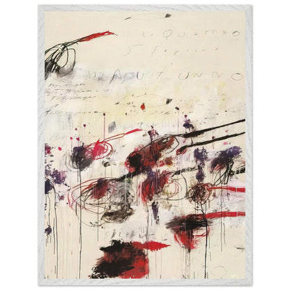 Quattro Stagioni: Autunno by Cy Twombly, framed art print, sweeping brushstrokes, spontaneous scribbles, 70x100 cm (28x40 in), white frame
