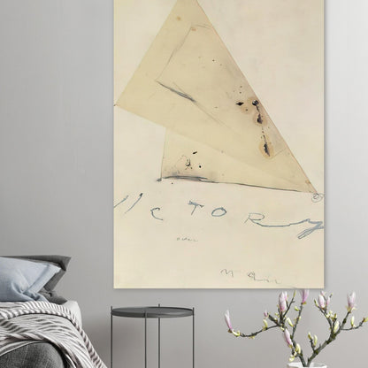 Victory by Cy Twombly, poster, overlapping triangular forms, delicate graphite lines