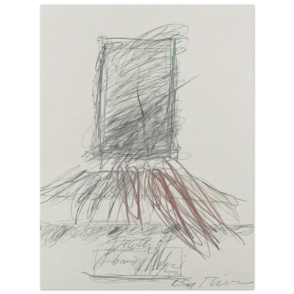 Untitled Abstract Drawing by Cy Twombly, poster, 60x80 cm / 24x32″; overlapping graphite lines, spontaneous scribbles, and sweeping gestures in subtle shades of gray, black